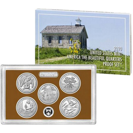 2020 S United States Mint 5pc America The Beautiful Quarter Clad Proof Set