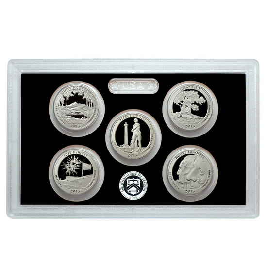 2013 S 5pc Silver America The Beautiful Quarter Proof Set