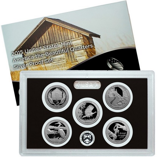 2015 S 5pc Silver America The Beautiful Quarter Proof Set