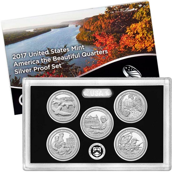 2017 S 5pc Silver America The Beautiful Quarter Proof Set