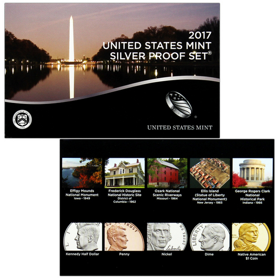 2017 S United States Mint 10pc Silver Proof Set