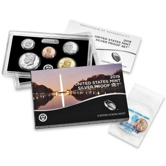 2019 Silver Proof Set Including the 2019W REVERSE Proof Lincoln Cent
