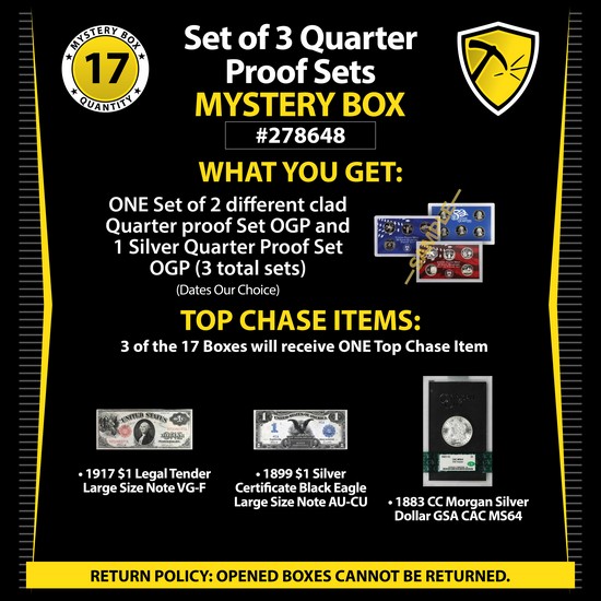Set of 3 Quarter Proof Sets Mystery Box #278648