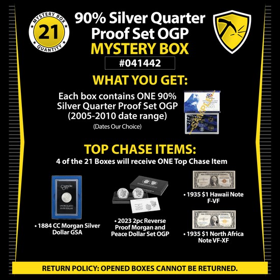 90% Silver Quarter Proof Set OGP Mystery Box #041442