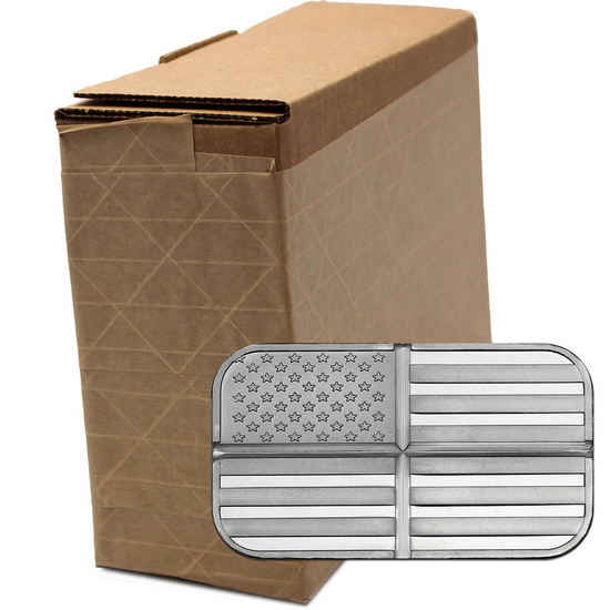 SilverTowne American Flag Divisible 1oz .999 Silver Bar 100pc in Tubes