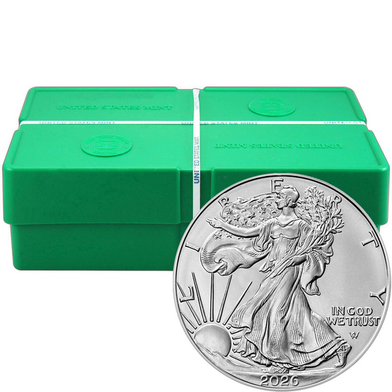 2026 Silver American Eagle BU Coin 500 Piece Lot in Monster Box