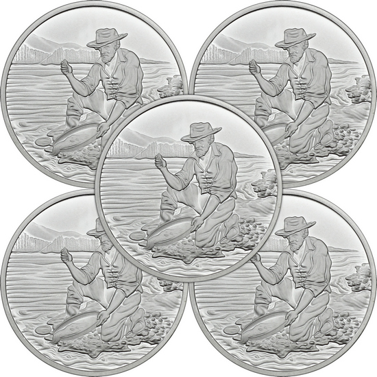 SilverTowne Prospector Divisible 1oz .999 Silver Medallion 5pc