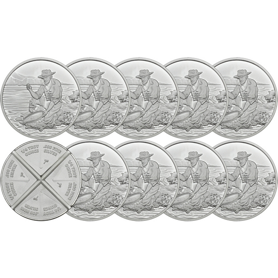 SilverTowne Prospector Divisible 1oz .999 Silver Medallion 10pc