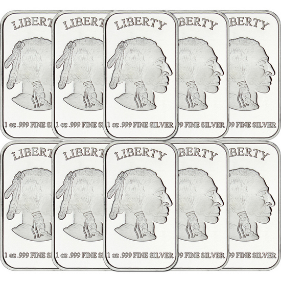 Buffalo Replica 1oz .999 Silver Bar 10pc