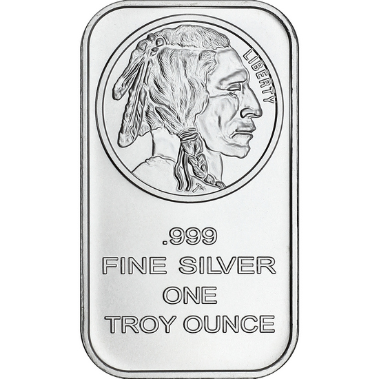 Buffalo Replica 1oz .999 Silver Bar 5pc Buffalo Replica 1oz .999 Silver Bar 5pc