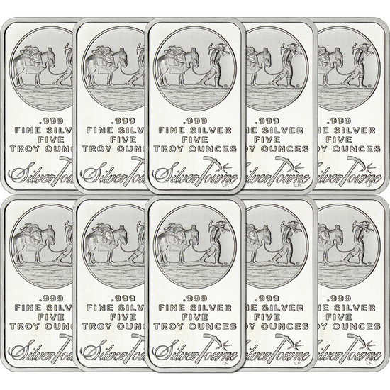 SilverTowne Trademark 5oz .999 Silver Bar 10pc