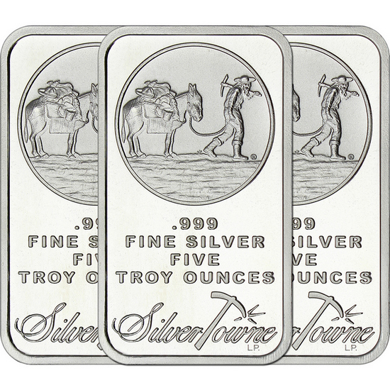 SilverTowne Trademark 5oz .999 Silver Bar 3pc