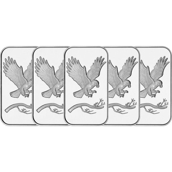 SilverTowne Trademark Eagle 1oz .999 Silver Bar 5pc