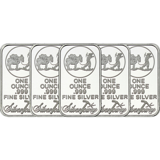 SilverTowne Trademark 1oz .999 Silver Bar 5pc
