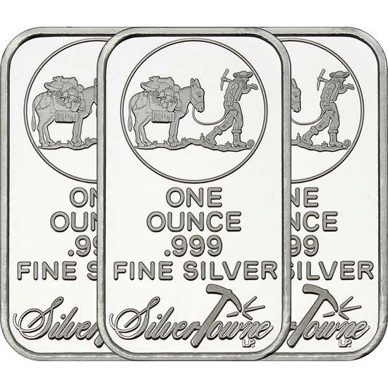 SilverTowne Trademark 1oz .999 Silver Bar 3pc