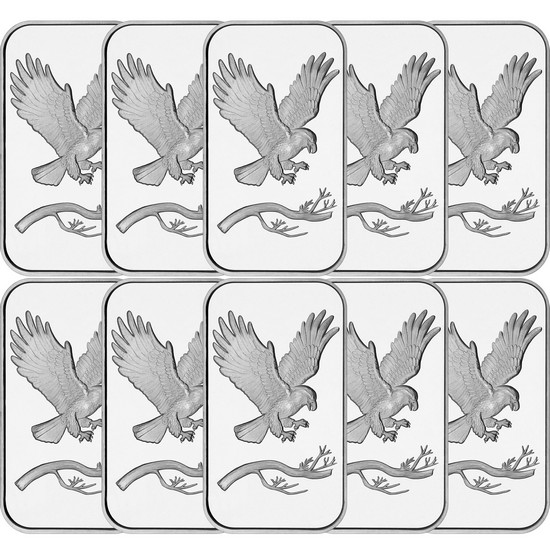 SilverTowne Trademark Eagle 1oz .999 Silver Bar 10pc