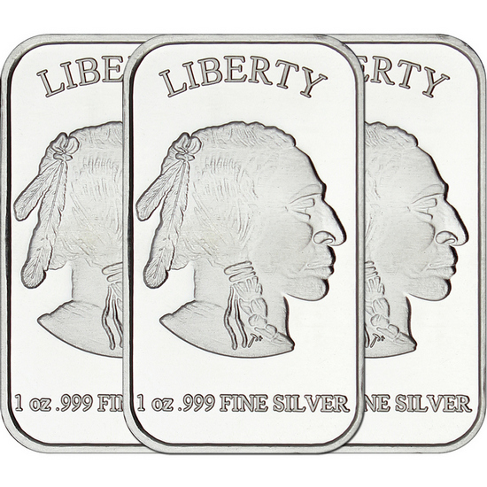 Buffalo Replica 1oz .999 Silver Bar 3pc