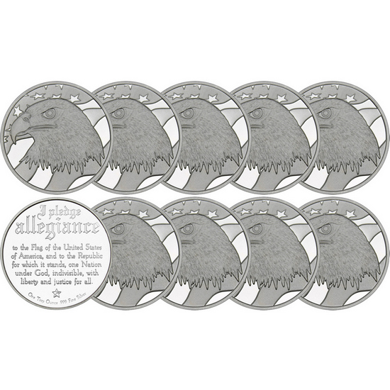 Pledge of Allegiance 1oz .999 Silver Medallion 10pc