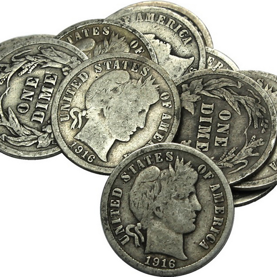 10pc Circulated Silver Barber Dime Grab Bag Dates Our Choice 10pc Circulated Silver Barber Dime Grab Bag Dates Our Choice