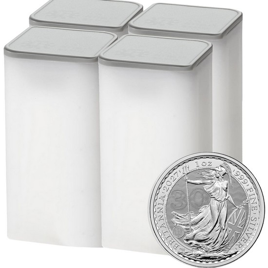2027 Great Britain 1oz Silver Britannia BU 100pc in Tubes
