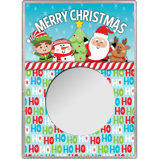 HoHoHo Merry Christmas Gift Holder for Silver American Eagle - Empty