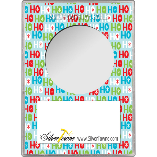 HoHoHo Merry Christmas Gift Holder for Silver American Eagle - Empty HoHoHo Merry Christmas Gift Holder for Silver American Eagle - Empty