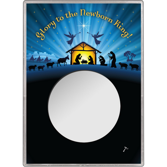 Christmas Nativity Glory to the Newborn King Gift Holder for Silver American Eagle - Empty