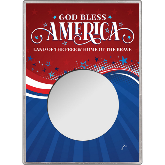 God Bless America Gift Holder for Silver American Eagle - Empty