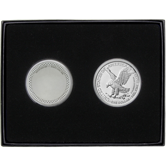 Halloween Graveyard Mummy Silver Medallion and Silver American Eagle 2pc Gift Set