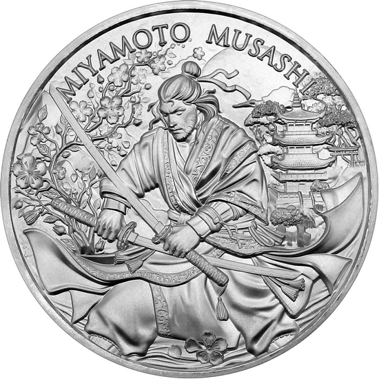 Miyamoto Musashi Legendary Warriors Series 1oz .999 Silver Medallion 10pc Miyamoto Musashi Legendary Warriors Series 1oz .999 Silver Medallion 10pc