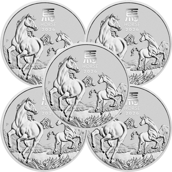 2026 P Australia Silver Year of the Horse Lunar Series III 1oz BU 5pc