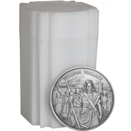 William Wallace Legendary Warriors Series 1oz .999 Silver Medallion 20pc Tube