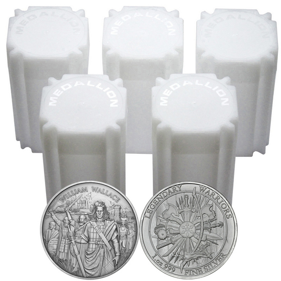 William Wallace Legendary Warriors Series 1oz .999 Silver Medallion 100pc Tube