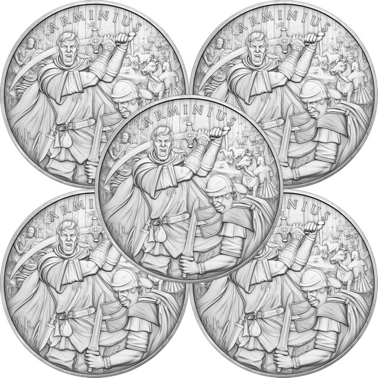 Arminius Legendary Warriors Series 1oz .999 Silver Medallion 5pc