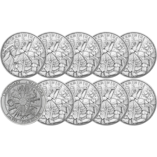 Arminius Legendary Warriors Series 1oz .999 Silver Medallion 10pc