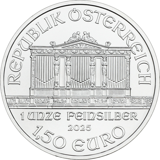 2025 Austria Silver Philharmonic 1oz BU Coin 5pc 2025 Austria Silver Philharmonic 1oz BU Coin 5pc