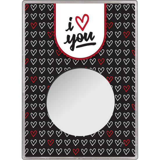 I Love You Hearts Gift Holder for Silver American Eagle - Empty