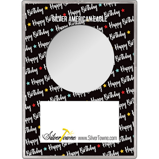Birthday Wishes Balloons Gift Holder for Silver American Eagle - Empty Birthday Wishes Balloons Gift Holder for Silver American Eagle - Empty