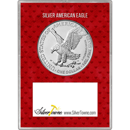 2025 Silver American Eagle BU in Happy Valentine's Day Gift Holder 2025 Silver American Eagle BU in Happy Valentine's Day Gift Holder