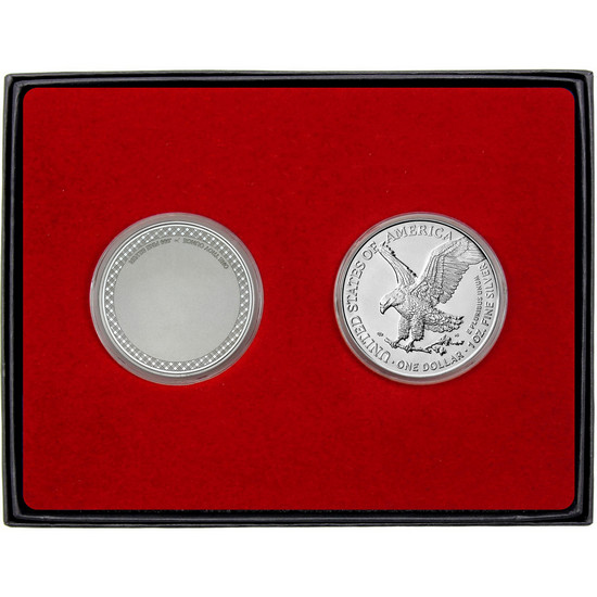 Thank You Honoring Our Armed Forces Silver Medallion and Silver American Eagle 2pc Gift Set Thank You Honoring Our Armed Forces Silver Medallion and Silver American Eagle 2pc Gift Set