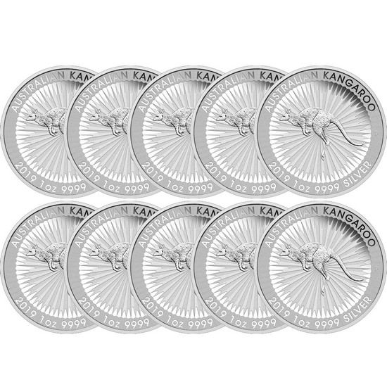 2019 P Australia Silver Kangaroo 1oz BU 10pc 2019 P Australia Silver Kangaroo 1oz BU 10pc