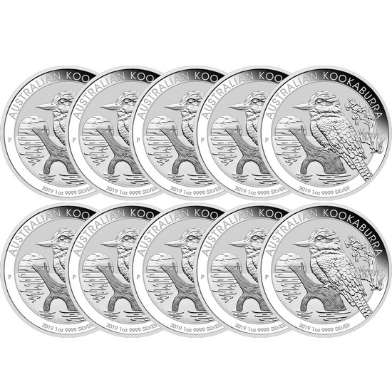 2019 P Australia Silver Kookaburra 1oz BU 10pc 2019 P Australia Silver Kookaburra 1oz BU 10pc