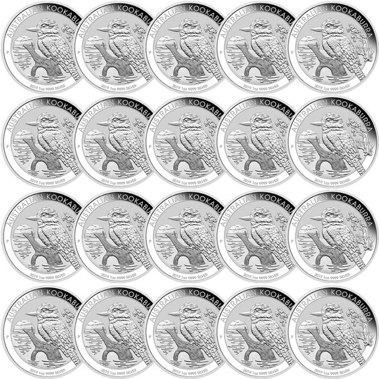 2019 P Australia Silver Kookaburra 1oz BU 20pc 2019 P Australia Silver Kookaburra 1oz BU 20pc