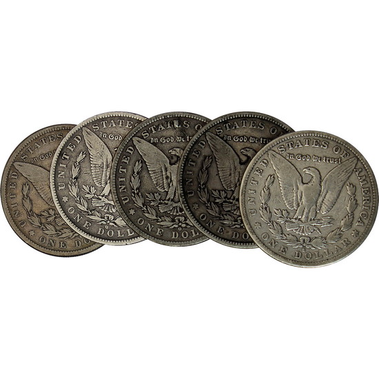 Pre-1921 Morgan Silver Dollars Dates Our Choice VG-VF Condition 5pc