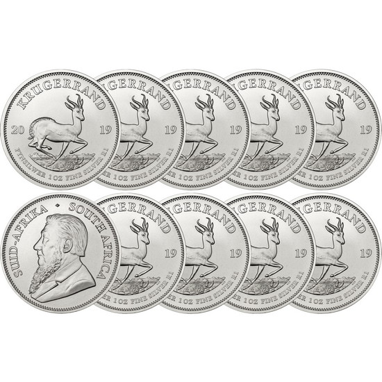 2019 South Africa Silver Krugerrand 1oz BU Coin 10pc 2019 South Africa Silver Krugerrand 1oz BU Coin 10pc