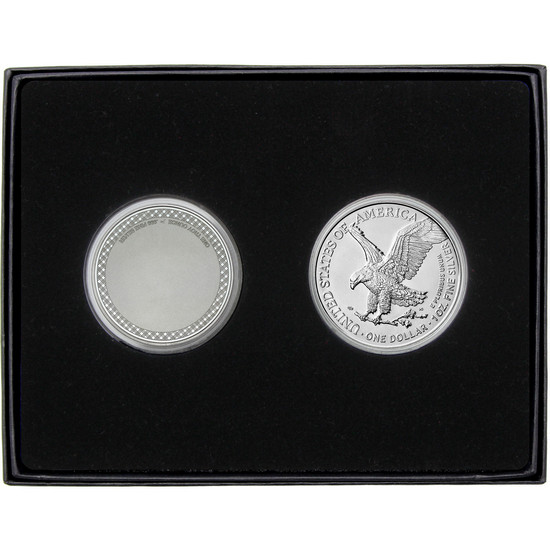 Graduation 2025 Tennis Athlete Silver Round and Silver American Eagle 2pc Gift Set