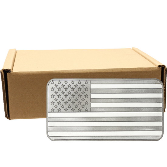 American Flag 10oz .999 Silver Bar 50pc