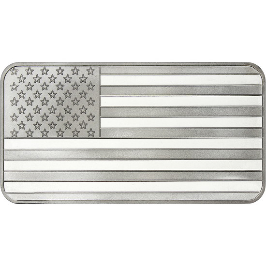 American Flag 10oz .999 Silver Bar 50pc American Flag 10oz .999 Silver Bar 50pc