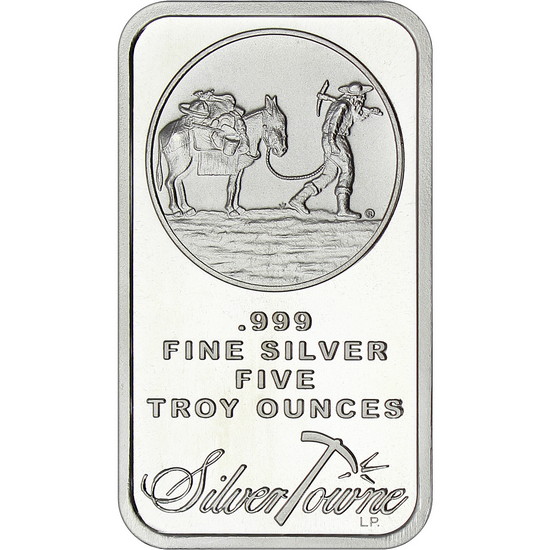 SilverTowne Trademark 5oz .999 Silver Bar 100pc SilverTowne Trademark 5oz .999 Silver Bar 100pc