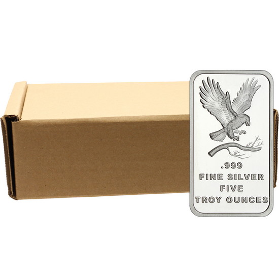 SilverTowne Trademark Eagle 5oz .999 Silver Bar 100pc